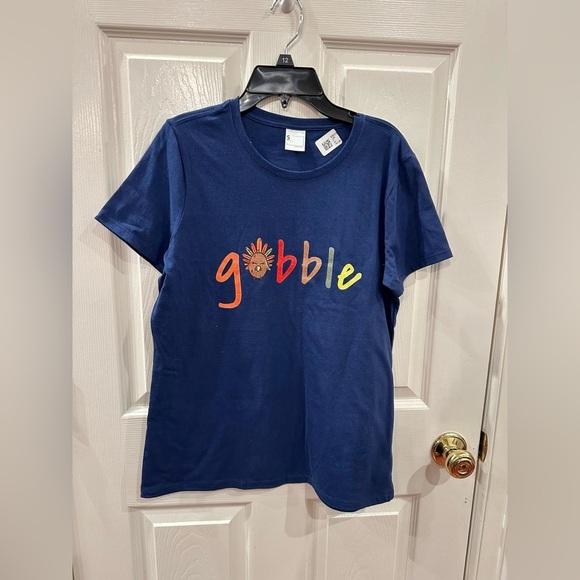 NWOT Women’s “Gobble” Thanksgiving Tee - Size S - Picture 1 of 2